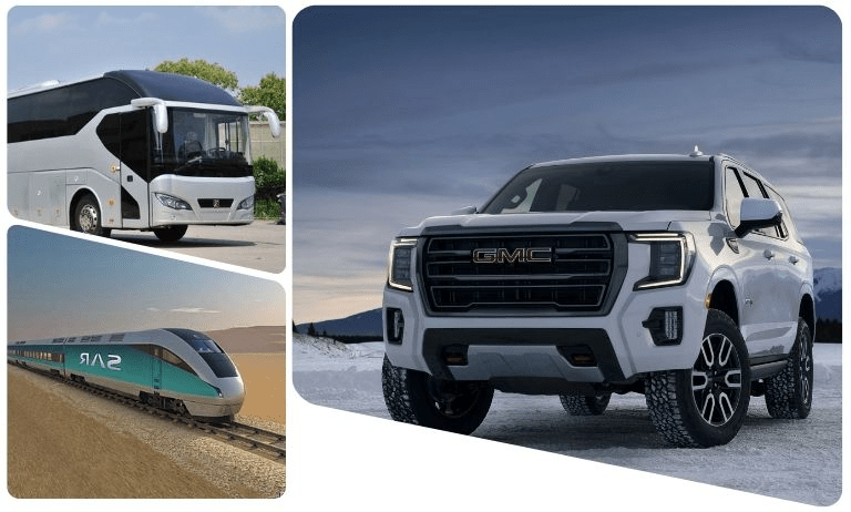 GMC, BUS, Train, Umrah taxi