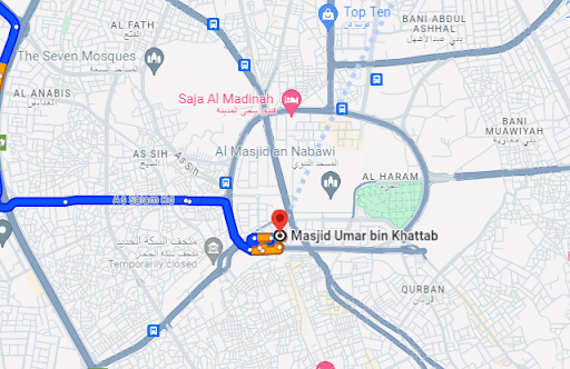 Umar Mosque, Umar Mosque Mosque seven Mosque. Seven Mosque Ziyarat, Umrah Taxi, Map, 