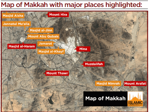 Mina Ziarat, Mina Ziyarat Location, Mina ziyarat Map, makkah Ziyarat Map, Umrah taxi to Mina Ziyarat